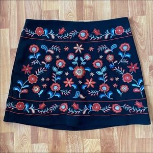 Black Floral Skirt